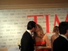 Stealing a smooch in the VIP