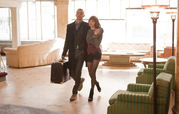 Justin Timberlake and Amanda Seyfried in In Time