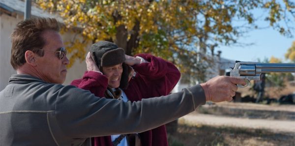 Arnold Schwarzenegger and Johnny Knoxville in The Last Stand