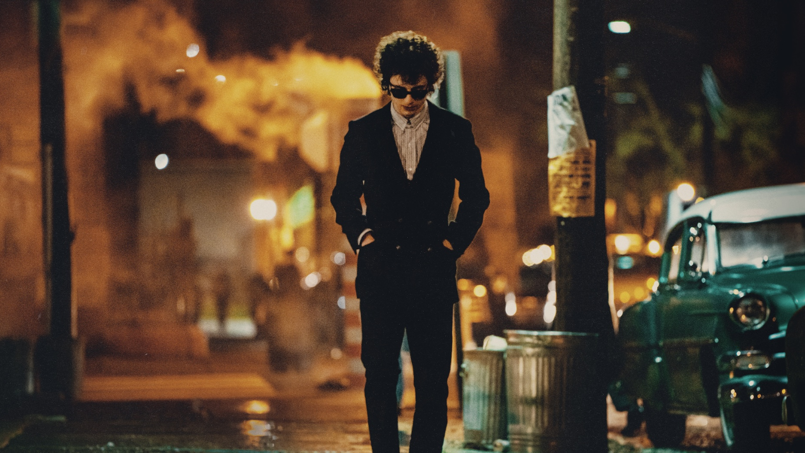 Timothee Chalamet stars as Bob Dylan in A COMPLETE UNKNOWN directed by James Mangold.